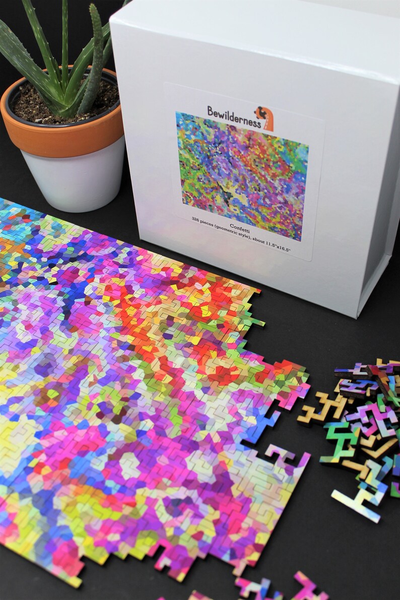 Abstract Geometric Wooden Jigsaw Puzzle Original Laser Cut ...