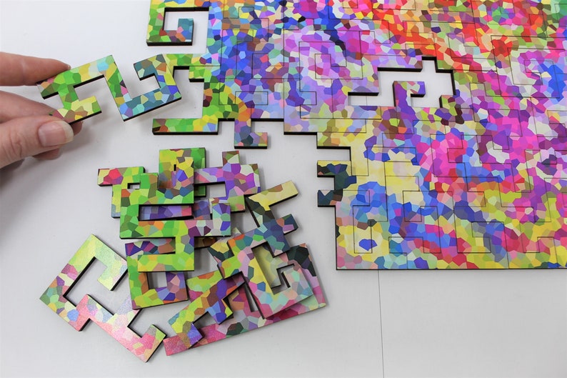 Confetti Celebration Puzzle 50 Piece Wooden Jigsaw Etsy