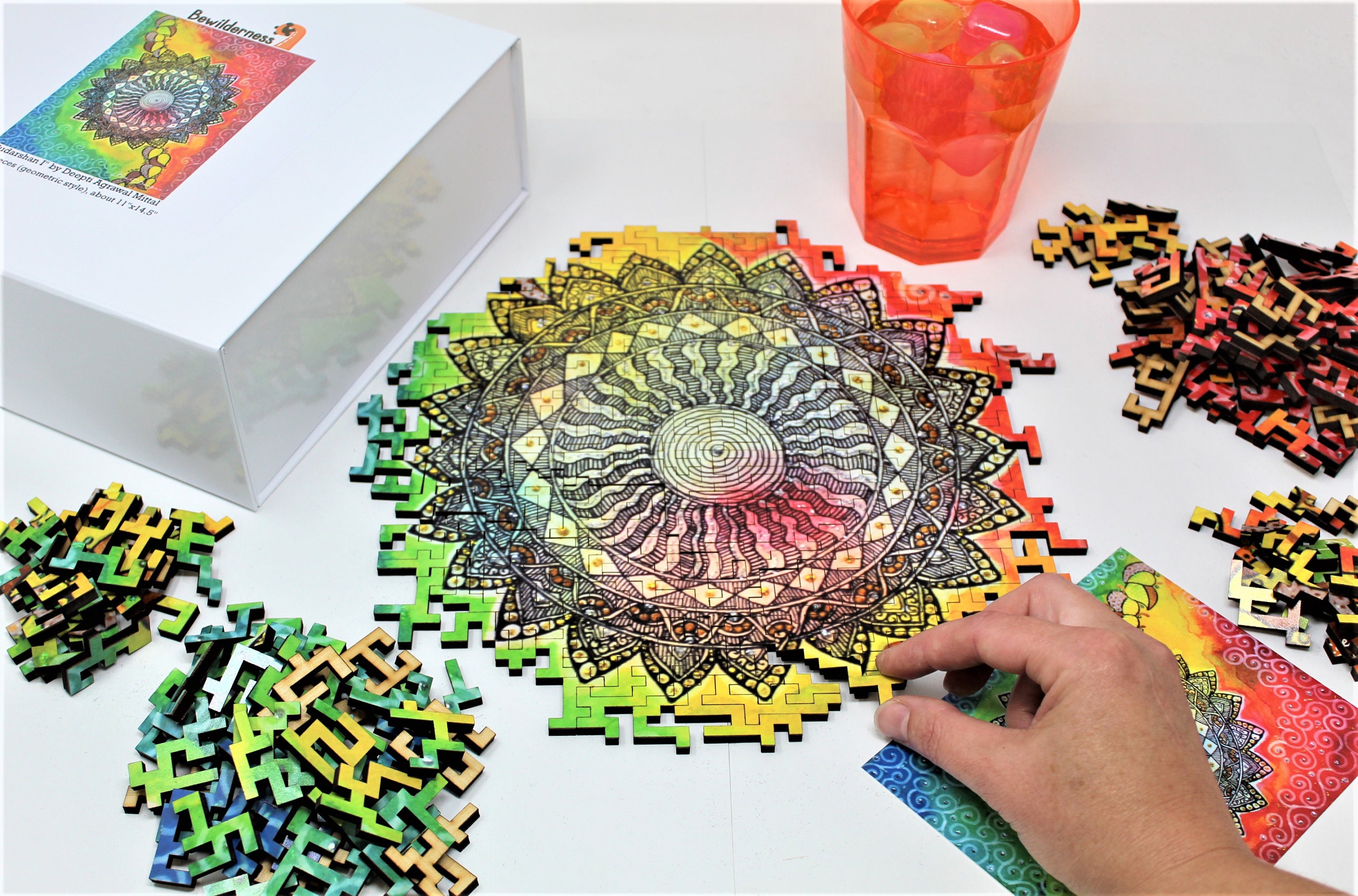 Sudarshan Mandala Wooden Jigsaw Puzzle for Adults Geometric - Etsy Hong Kong