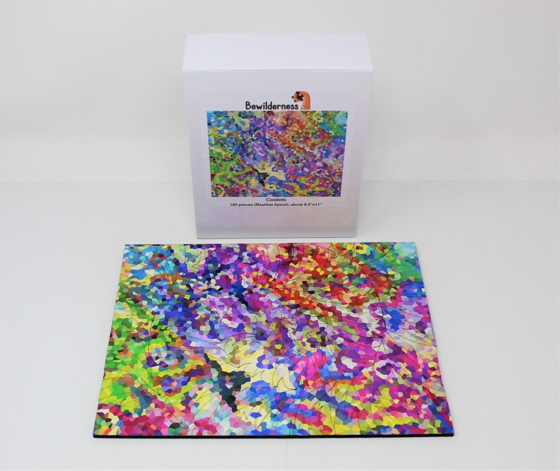 Confetti Abstract Wood Jigsaw Puzzle 160 Piece Wooden Puzzle Etsy