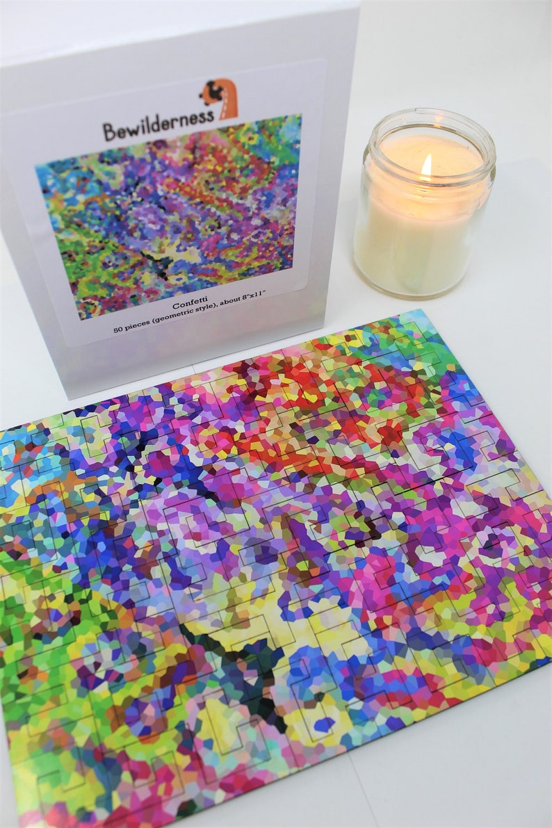 Confetti Celebration Puzzle 50 Piece Wooden Jigsaw Etsy