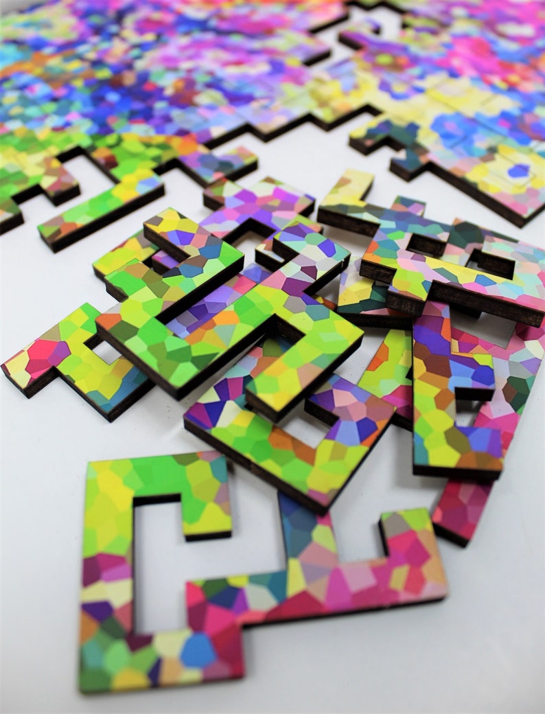 Confetti Celebration Puzzle 50 Piece Wooden Jigsaw Etsy