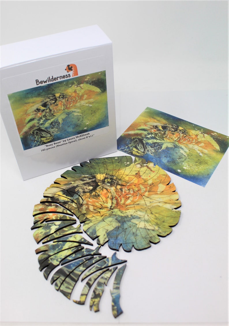 Batik Bees Wooden Jigsaw Puzzle 160 Piece Wood Puzzle for Adults