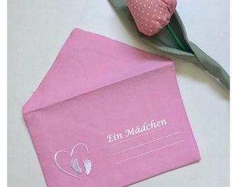 Briefumschlag aus STOFF/personalisiert/Hochzeit/Geburtstag/Kommunion/Konfirmation/Taufe/Geburt/Jubiläum/Muttertag/Beste Freundin/Brief/Papa