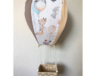 Hot air balloon/balloon cover/decoration/balloon/balloon/basket/animals/fox/rabbit