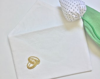 Envelope made of FABRIC/personalized/Wedding/Birthday/Communion/Confirmation/Baptism/Birth/Anniversary/Mother's Day/Best Friend/Letter/Dad