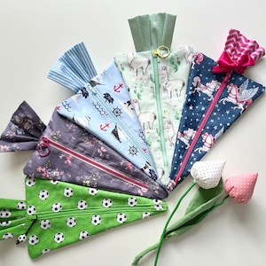 Pencil case/school cone pencil case/pencil case/school cone/unicorn/horse/pencil case/school enrollment/pencil bag/sugar cone/pencil case