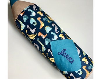 Neck Roll/Pillow/Crayon with Name "Dino"Roll/Neck Roll/Dinosaur/Dragon/Pillow/Long