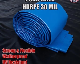 20x50 ft Pond Liner, Blue, Strong, Durable, Commercial grade, UV Resistant, No underlay needed, Free Delivery!