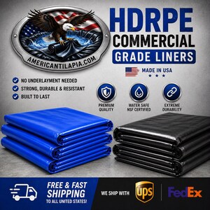 30x50 ft Pond Liner, Strong, Durable,  Outdoor-Ready, UV Resistant and  Leakproof, Free Delivery!