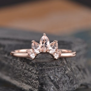 Morganite stackable rings top