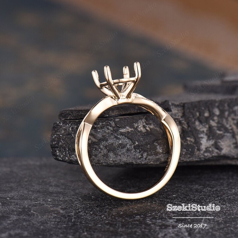 Infinity Ring Setting Custom Semi Mount Yellow Gold Engagement Ring ...