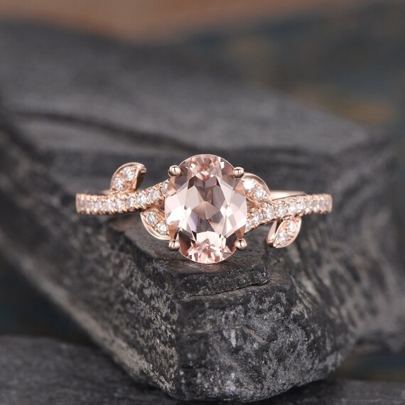 Rose gold and morganite engagement ring outlet