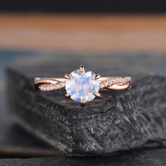 Moonstone engagement ring etsy deals