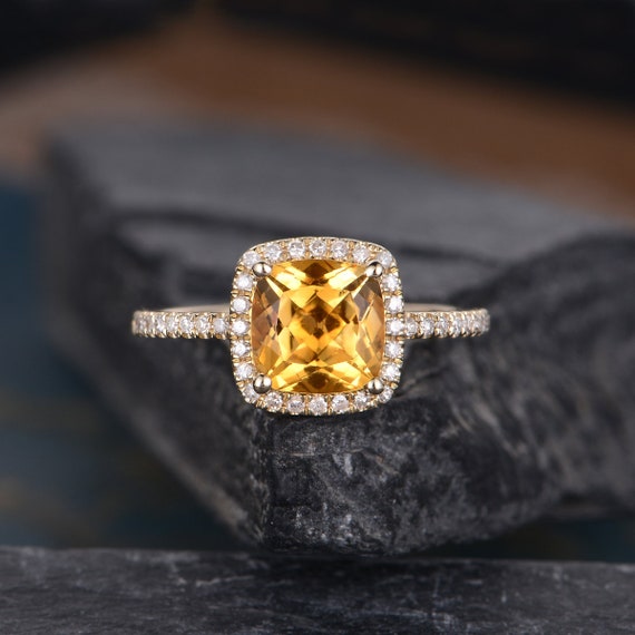 Buy Ladies 14k White Gold Canary Citrine Diamond Ring 3.50ct Online at SO  ICY JEWELRY