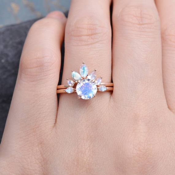 Davie and chiyo moonstone engagement best sale ring