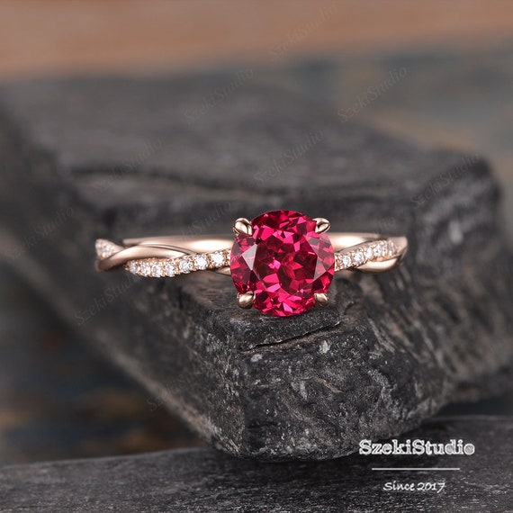 Cherry-Red Ruby Ring Online Jewellery Shopping India | Rose Gold 14K |  Candere by Kalyan Jewellers