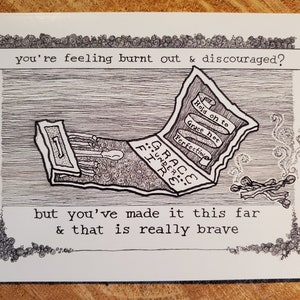 Inspirerende kaart | Originele Pen & Ink Tekening - You've Made It This Far