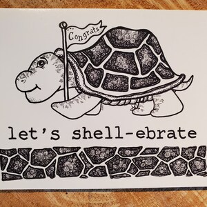 Felicitatiekaart | Originele Pen & Inkttekening - Schelpensileren