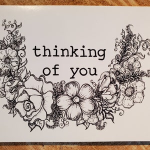 Denken aan je kaart | Originele Pen & Inkt tekening - Thinking of You