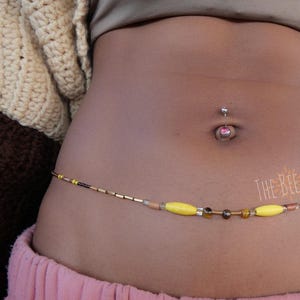 Chiquita ~》Waist Beads | Tigers Eye Gemstone | Wooden Beads |  Stainless Steel Clasp | Belly Beads | HANDMADE TO ORDER
