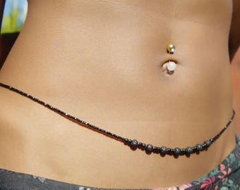 Infuse Her ~》Waist Beads | Lava Rock Gemstone| Stainless Steel Clasp | Diffuser | Crystal Waist beads| Belly Chain | HANDMADE TO ORDER