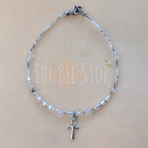 Manifest ~》Anklets | Clear Quartz, Herkimer Diamonds| Stainless Steel Clasp