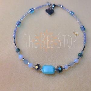 Ease & Flow ~》Anklets | Blue Opal, Aquamarine,  Opalite