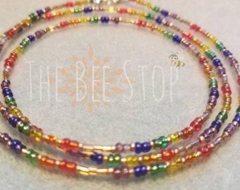 Chakra ll ~》Waist Beads | Stainless Steel Clasp  | Belly Beads | Belly Chain | Body Jewelry | Waistlet| HANDMADE TO ORDER