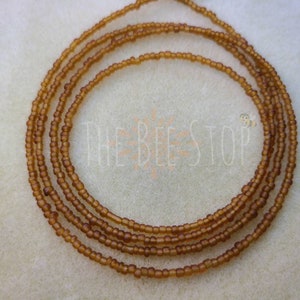 Butterscotch Brown ~》Waist Beads | Stainless Steel Clasp | Brown Waist Beads | Adjustable | Body Jewelry | HANDMADE TO ORDER