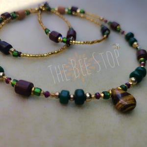 Terra Nova ~》Waist Beads | Tiger Eye, Garnet, Pyrite Gemstone | Wooden Beads | Stainless Steel Clasp | Earth tone | HANDMADE TO ORDER