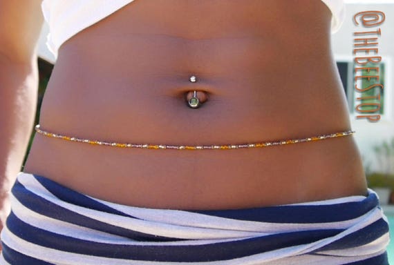 Autumn waist Beads Stainless Steel Clasp Belly Beads Belly Chain Body Jewelry Waistlet HANDMADE TO ORDER Etsy