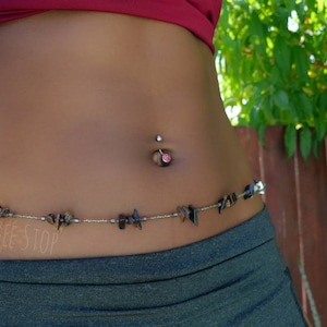 Seaside at Night ~》Waist Beads | Seashell | Stainless Steel Clasp | Belly Beads |Waist Chain | Body Jewelry | HANDMADE TO ORDER