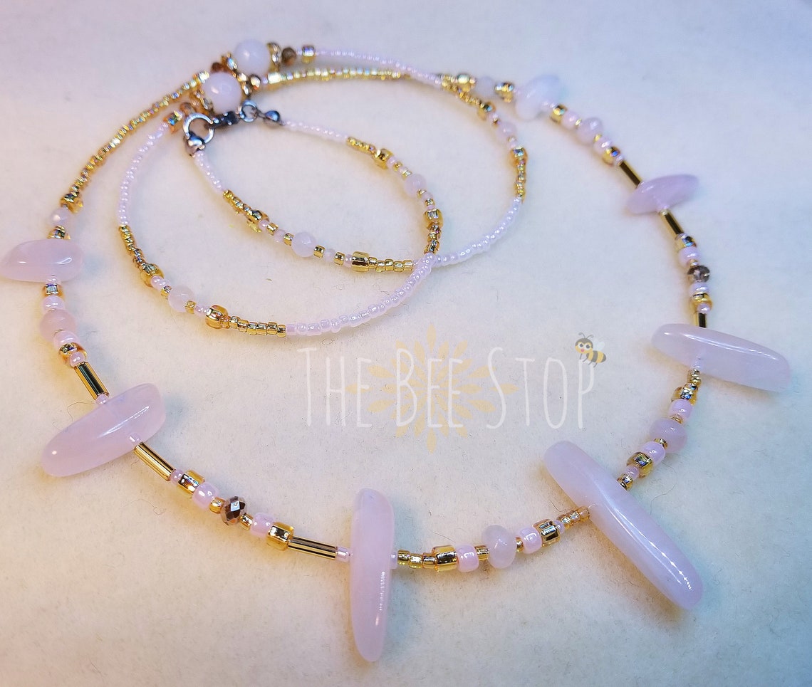 Venusian Woman waist Beads Rose Quartz Gemstone Etsy