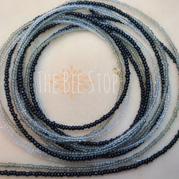 Monochromatic Set  ~》Waist Beads | Stainless Steel Clasp | 3 piece set | Adjustable | Body Jewelry | HANDMADE to ORDER