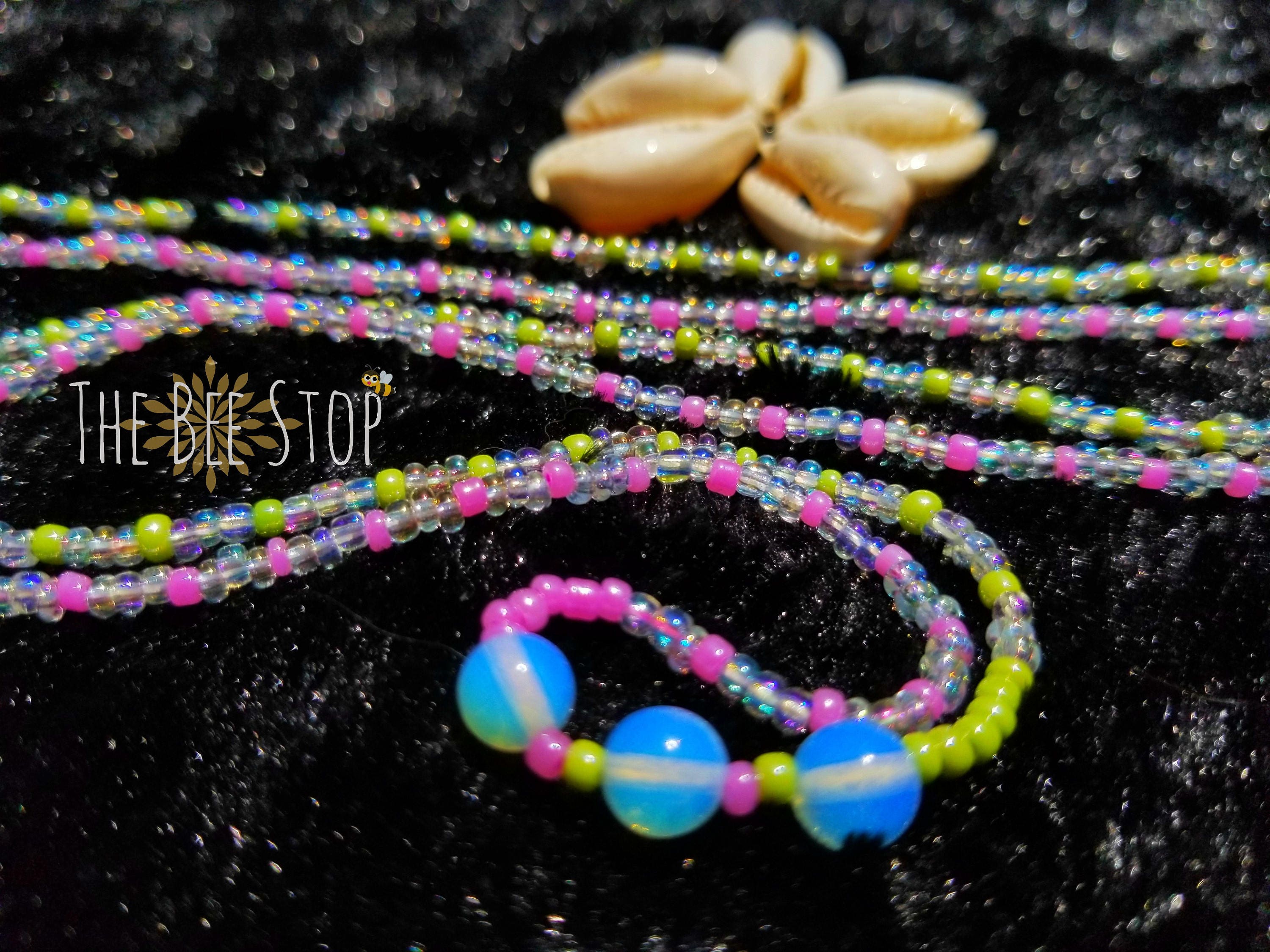 Strawberry Sky~》waist Beads | Opalite | Stainless Steel Clasp