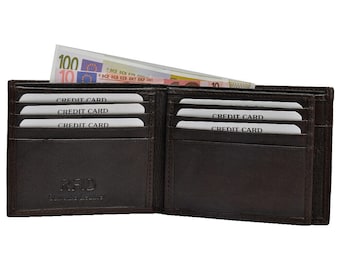 Mens Leather Wallet 100% GENUINE Quality Soft RFID safe Credit Card Holder Purse  #COINPOCKET