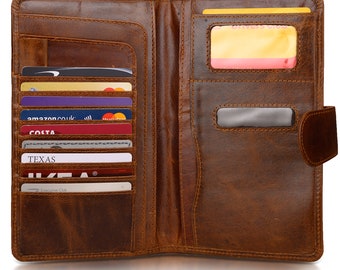 Vertical ID/Credit Card Holder  Genuine Leather Bifold Front Pocket Wallet  # 100% Leather# 1st CLASS P&P
