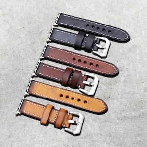 Handmade Mens Apple Watch Strap Vintage Genuine Leather Band 38MM 40MM 42MM 44MM
