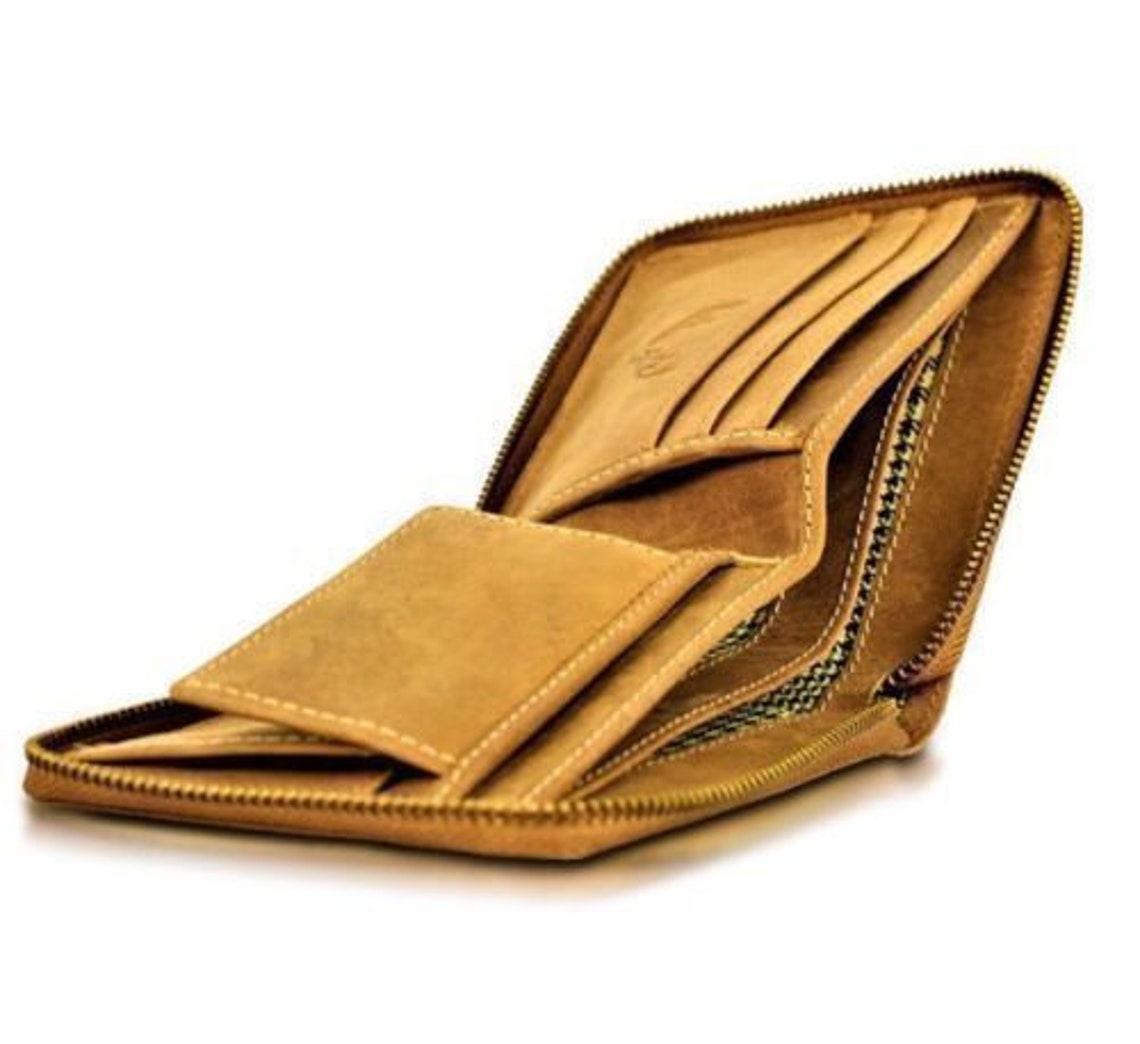 Buy ming clan zipper wallet men rfid blocking leather bifold wallets