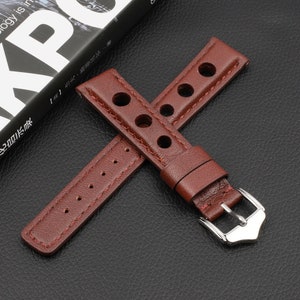 Leather Watch Strap Soft Replacement Watch Band Silver Watch Buckle Clasp(18mm 20mm 22mm 24mm) # 1st CLASS P&P