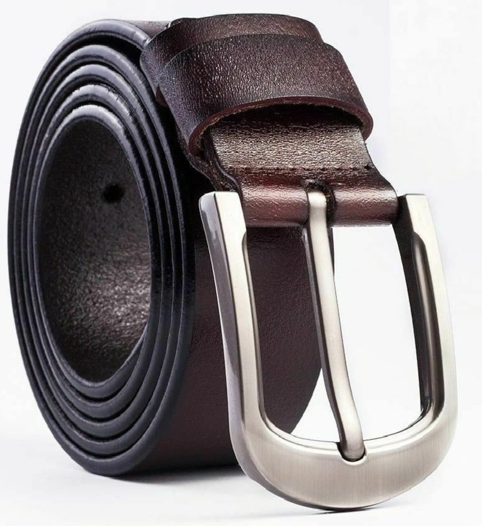 Mens leather belt belts genuine full grain with solid pin etsy uk