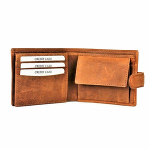 Cartera de lujo para hombre, 100 % de cuero genuino de calidad, con tarjetero, monedero, RFID