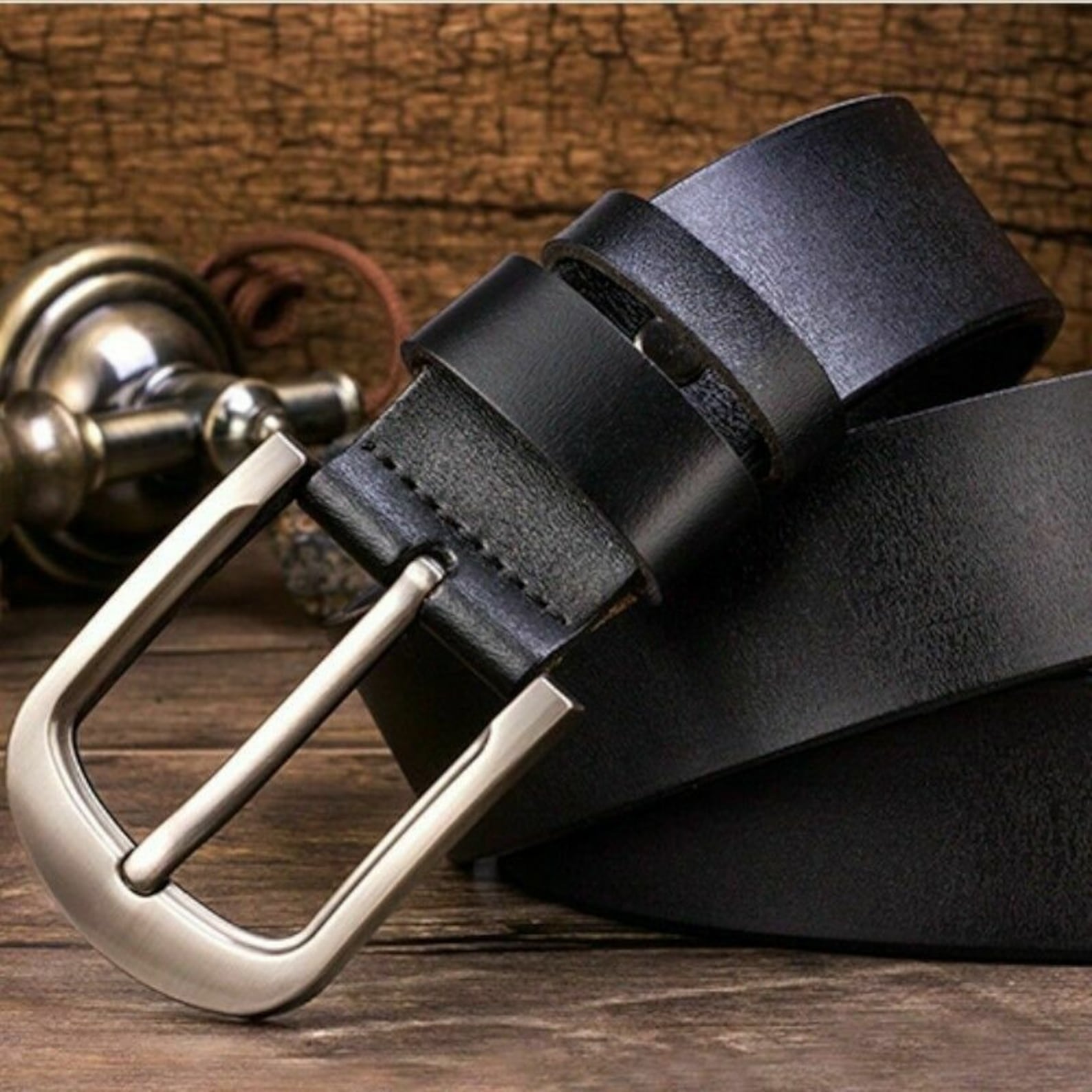 Mens leather belt belts genuine full grain with solid pin etsy uk
