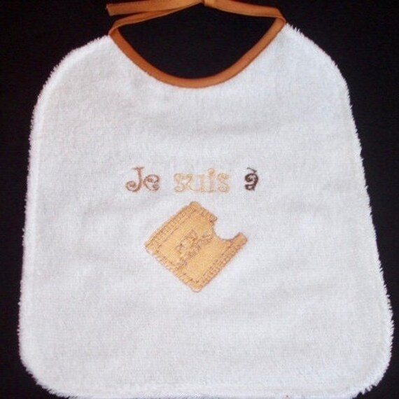 Bavoir Bébé //Bavoir Enfant Personnalisé//Serviette Enfant//Bavoir en Coton Broderie Je Suis à Croqu