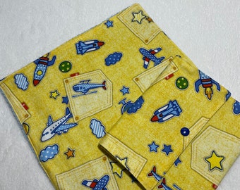 Children's napkin with pouch/ Children's canteen towel/ Maternal towel/ Terry and cotton towel/ Towel with pouch