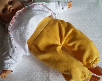Doll garment // Pants with pleats for baby or doll // Velvet trousers