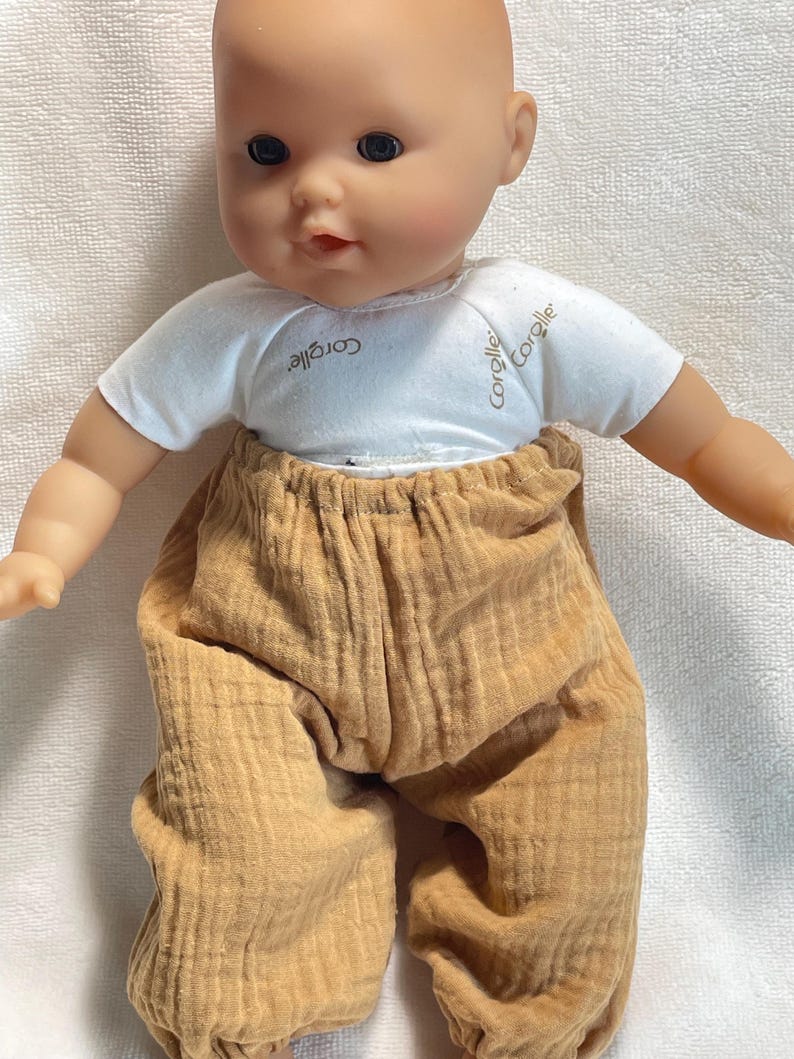 Doll Clothes // Puffy Baby Doll Pants in Camel Double Gauze Fabric Etsy