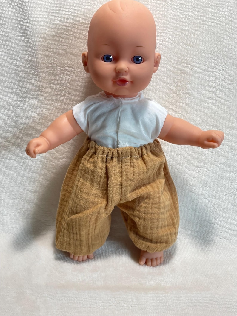 Doll Clothes // Puffy Baby Doll Pants in Camel Double Gauze Fabric Etsy