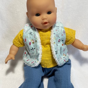 Doll garment // Reversible shepherd's vest for baby or doll // Baby garment // Doll's garment // Toy and games